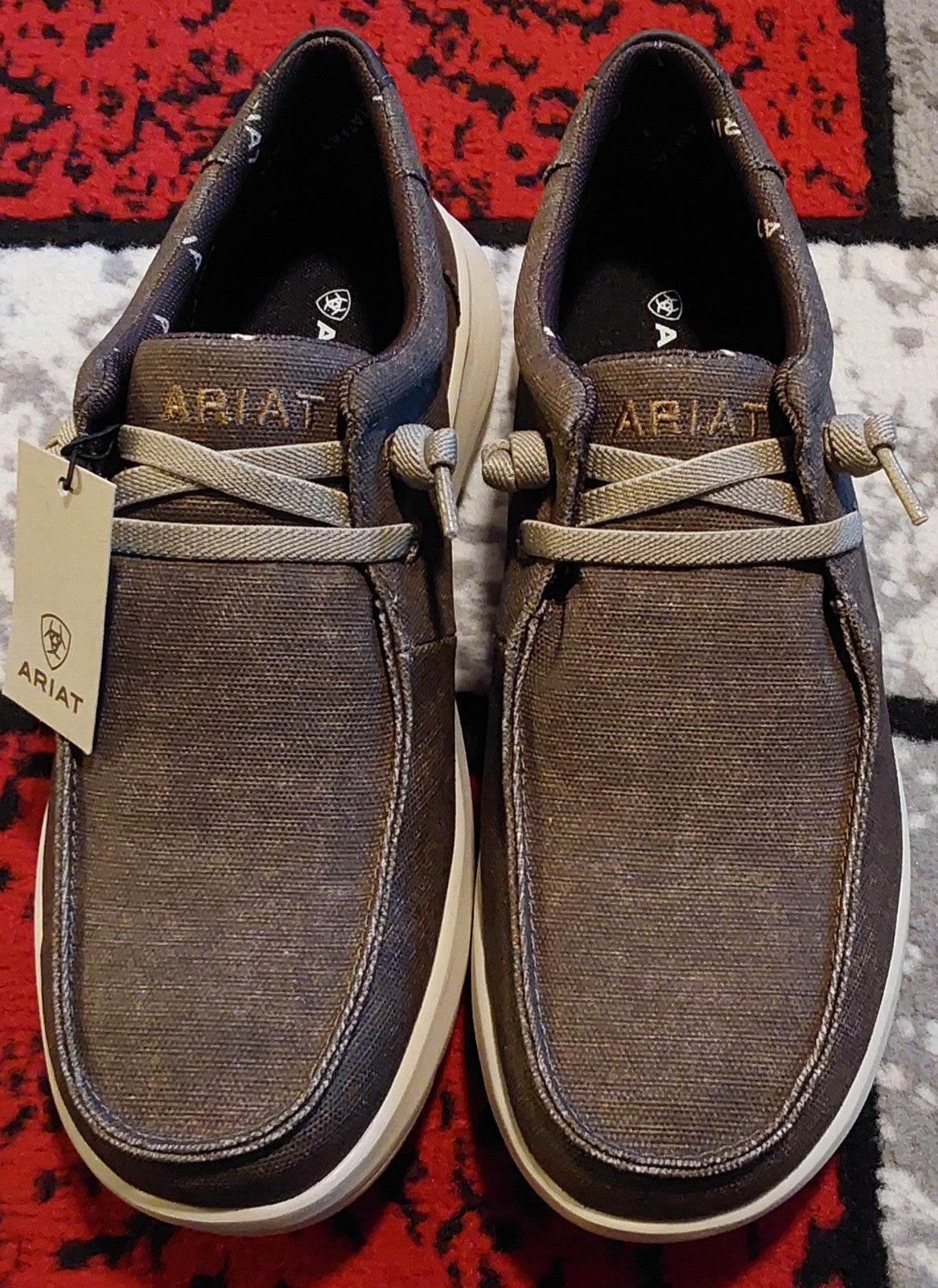 Ariat Hilo Stretch Brown & Canvas Size 9.5 NWOB🔥🔥🔥