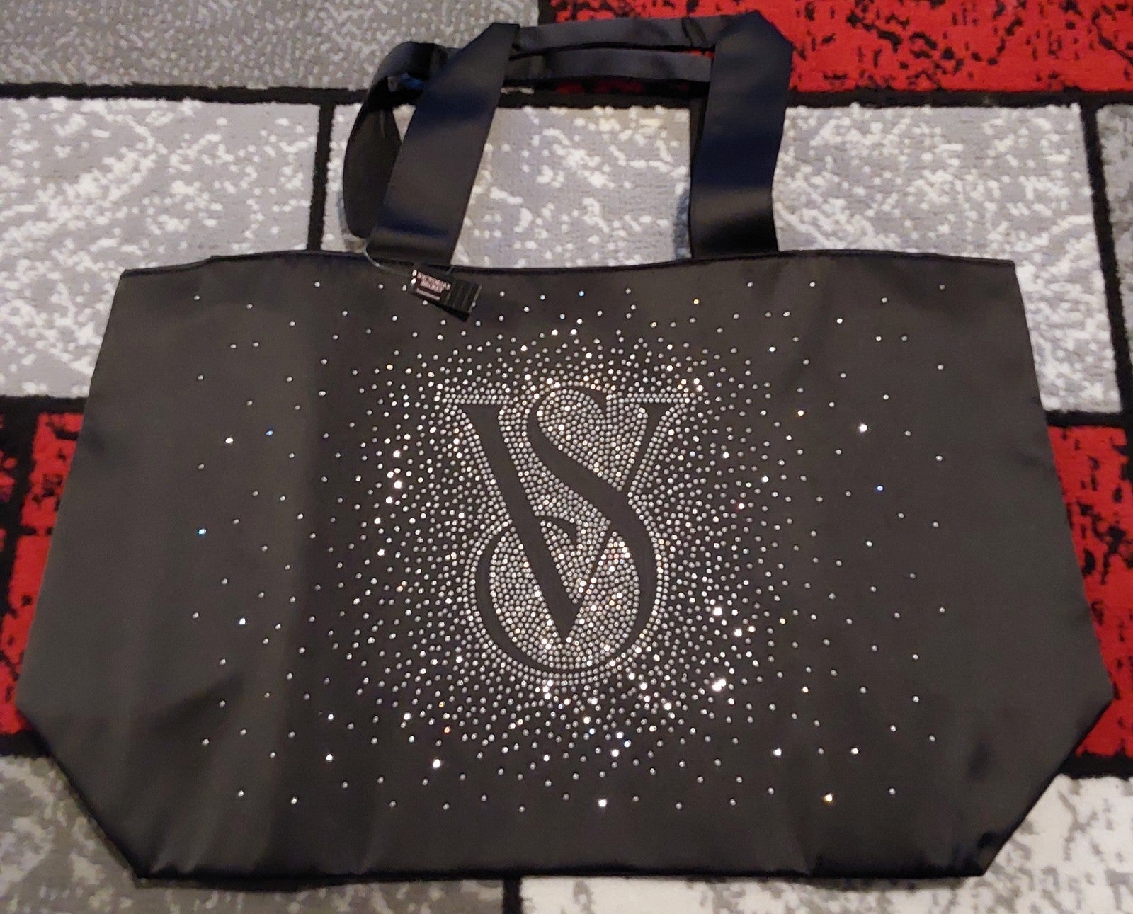 Victoria's Secret Rhinestone Shine Tote Bag Black NWT🔥🔥🔥