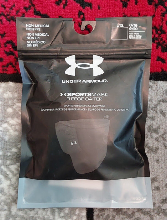 Under Armour Sportsmask Fleece Gaiter Face Mask Black/Charcoal L/XL New