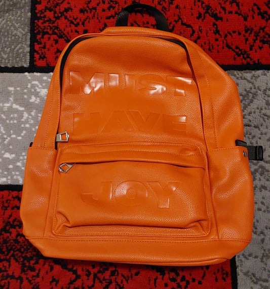 MHJ musthavejoy "I'm Bossed Bag" Monogram Logo Backpack Orange New