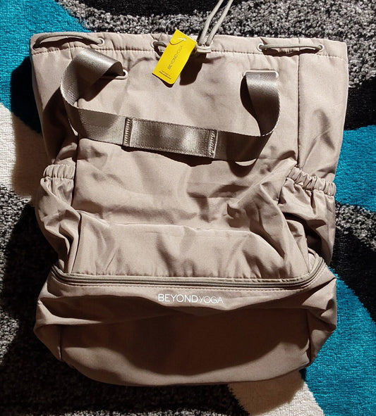 BEYOND YOGA Convertible Gym Bag Backpack Tan Gold NWT