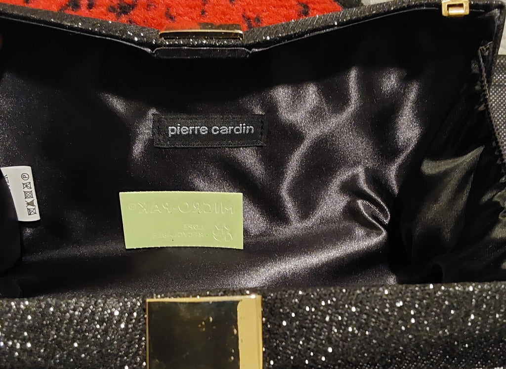 PIERRE CARDIN Hard Bowtie Clutch Chain Purse Black New🔥🔥🔥Blemished