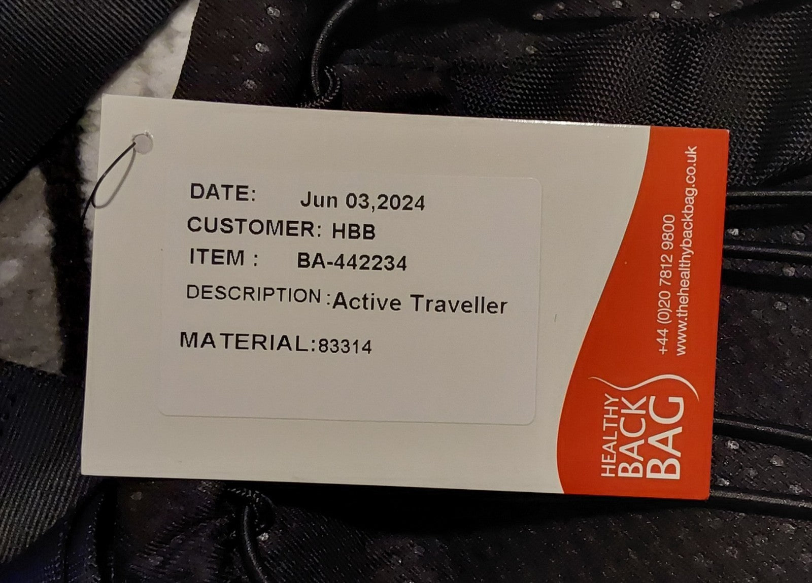 Healthy Back Bag "Product Sample" Active Traveler Black NWT 🔥🔥🔥