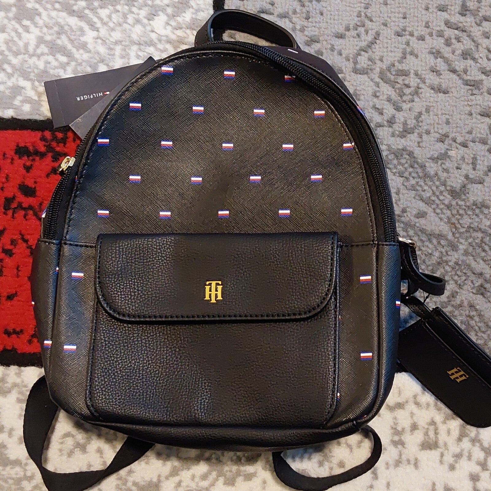 TOMMY HILFIGER Dome Mini Backpack With Pouch Black Blemished 🔥🔥🔥