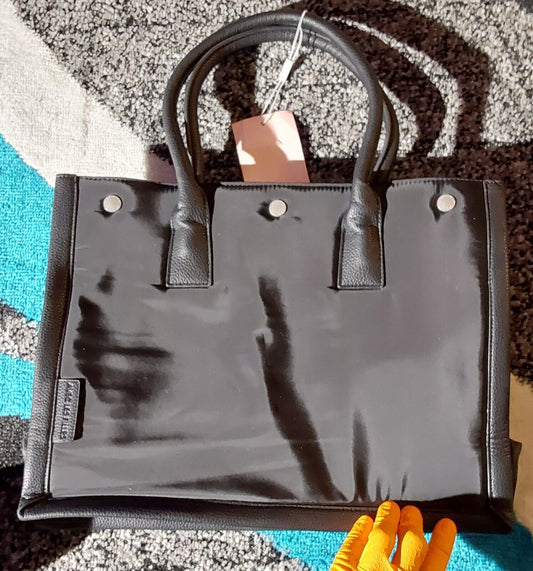 Avec Les Filles Mixed Material Tote Bag Black (High Quality)Rare NWT