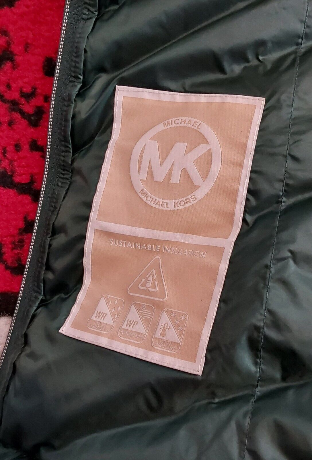 Michael Kors Packable Down Vest Removable Hood Forest Green Medium NWT