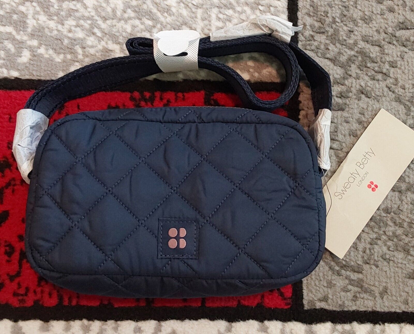 Sweaty Betty All-Day Quilted Crossbody Navy NWT