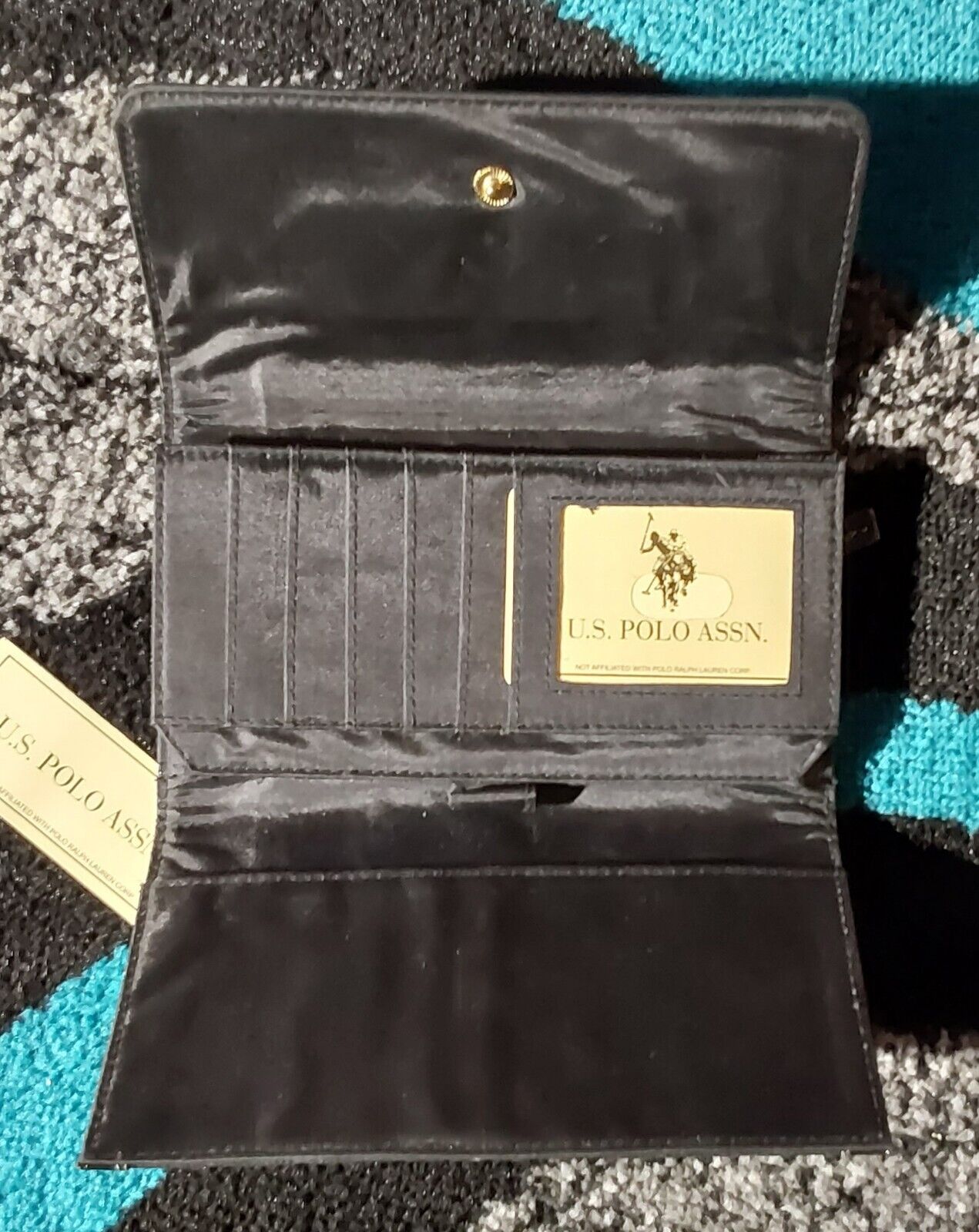 U.S. POLO ASSN. Checkbook Wallet Card Holder Monogram NWT