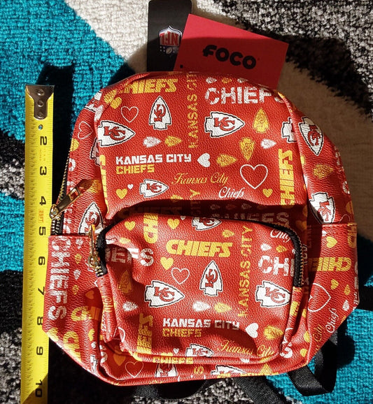 Kansas City Chiefs NFL Football FOCO Love Mini Backpack Faux Leather NWT