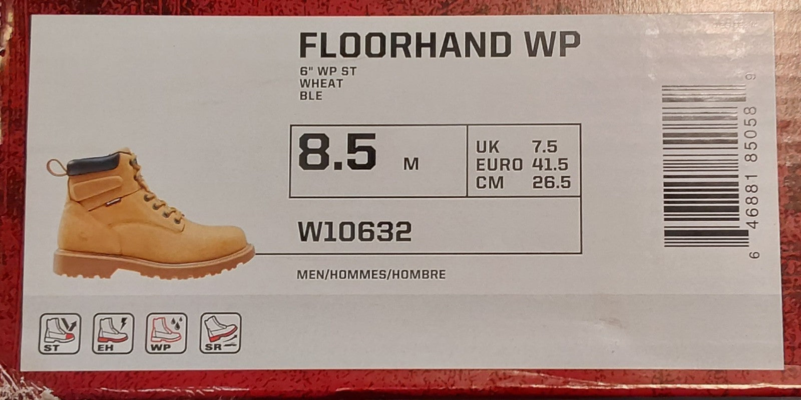 WOLVERINE Floorhand WP Wheat  Size 8.5 NIB 🔥🔥🔥