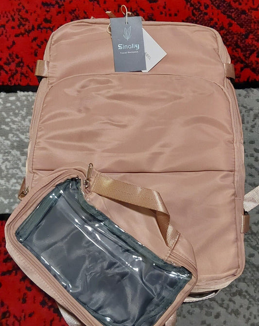 Sinaliy Travel Backpack With Toiletry Bag Airline Approved Pink NWT