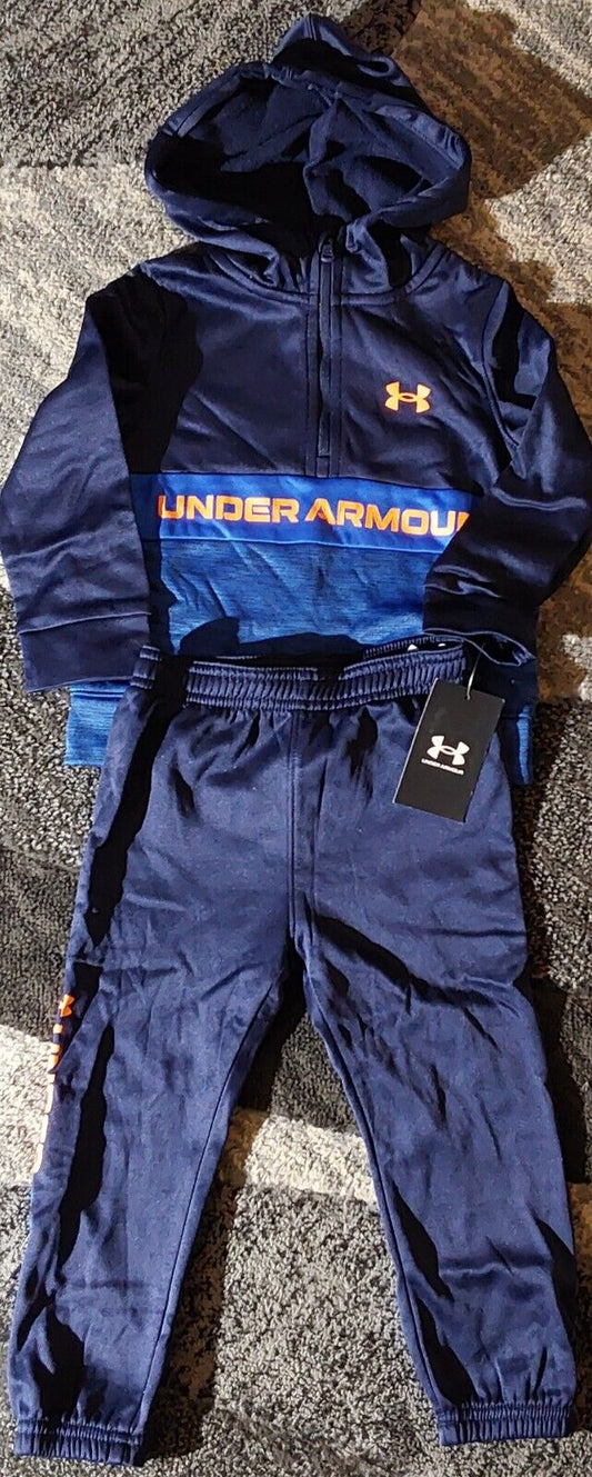 Under Armour Boys 2 Piece Skill Warm Up Set Navy Orange Size 2T NWT