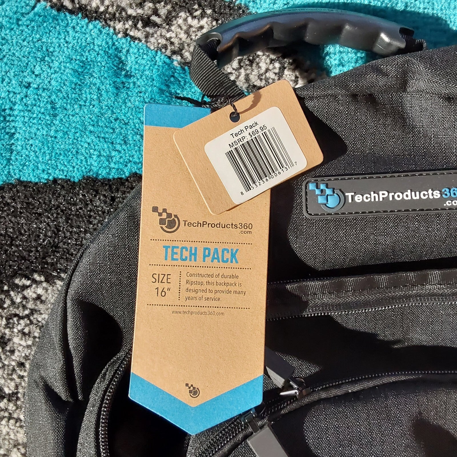 TechProducts360 Tech-Pack 16" Laptop Backpack Black NWT 🔥🔥🔥