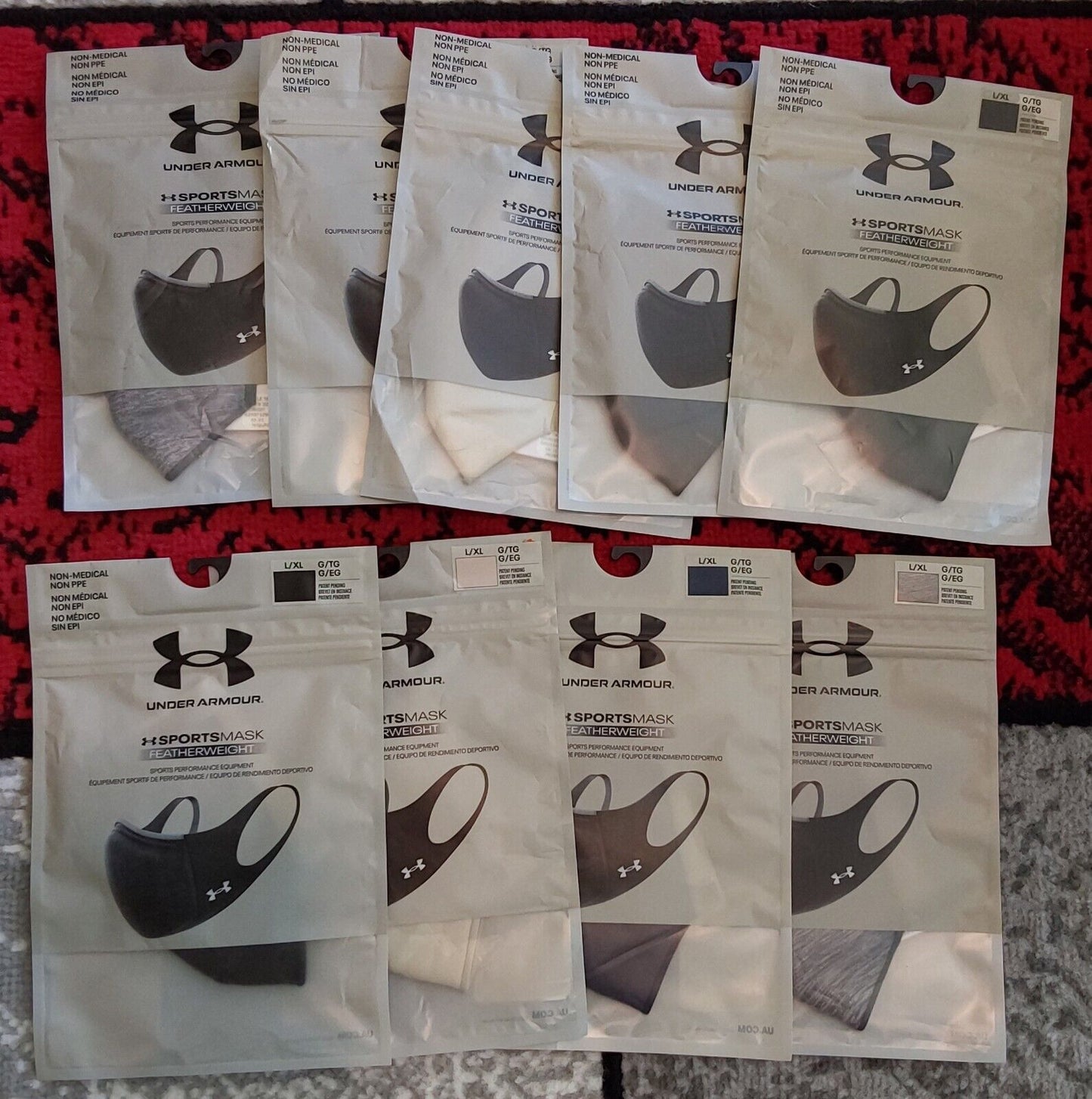 Under Armour Unisex Sportsmask Featherweight Lot 9 L/XL Various Colors NEW