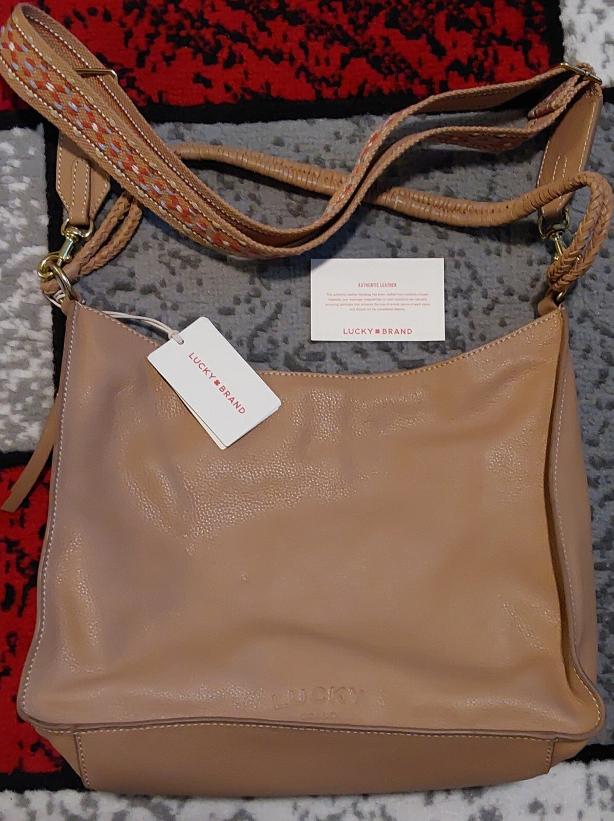 Lucky Brand Leather LY-LAYA  2 In 1 Crossbody Satchel Barley NWT 🔥🔥🔥
