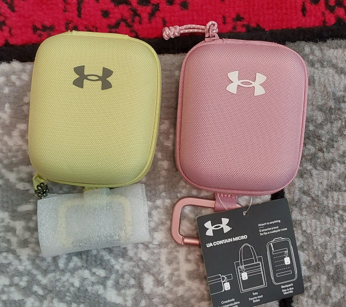 Under Armour UA Contain Micro Essentials Container Lot 2 Lemon & Pink NEW