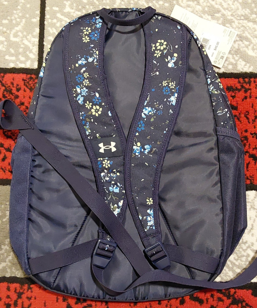 Under Armour Hustle Sport Backpack Navy Flower Print NWT 🔥🔥🔥