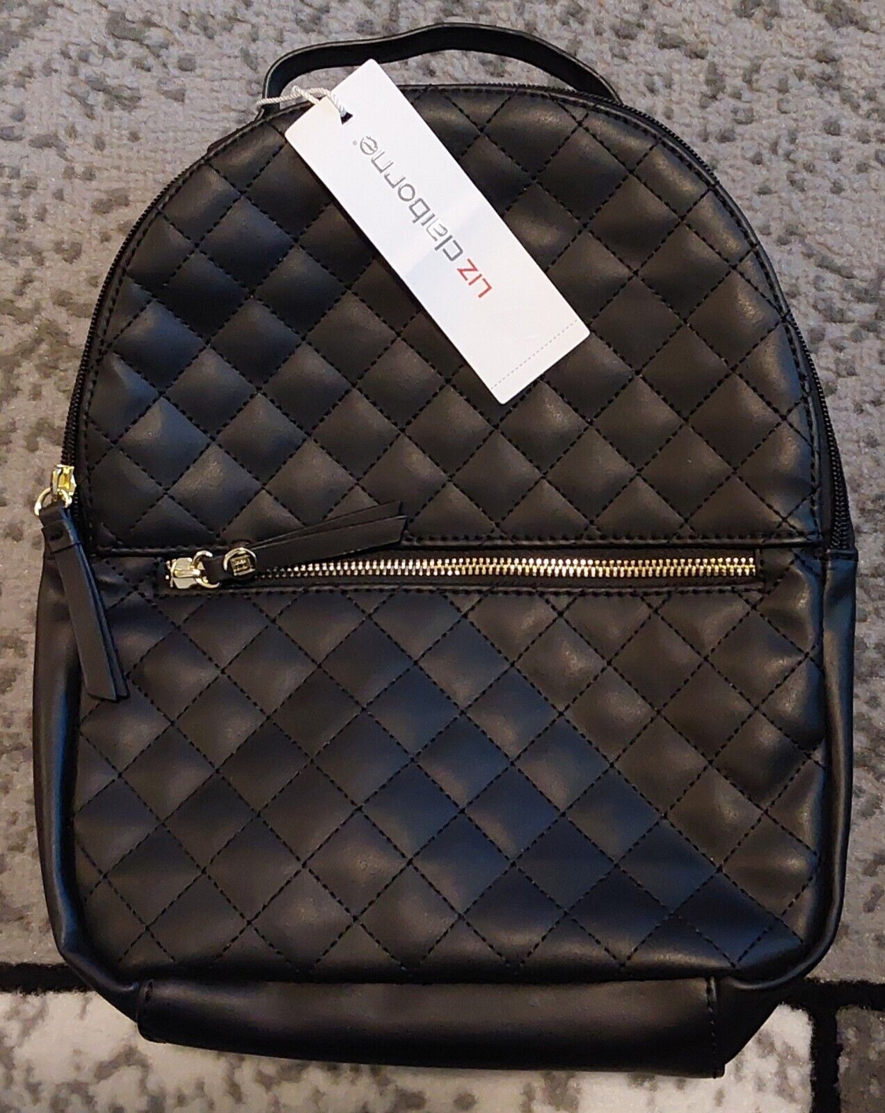 Liz Claiborne Raquel Mini Backpack Quilted Black NWT