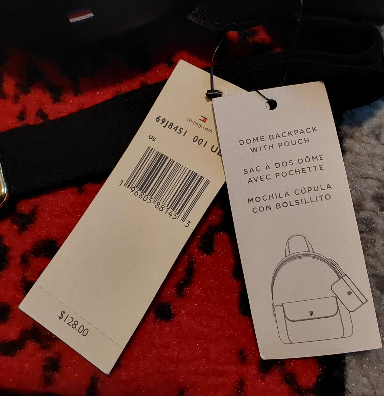 TOMMY HILFIGER Dome Mini Backpack With Pouch Black Blemished 🔥🔥🔥
