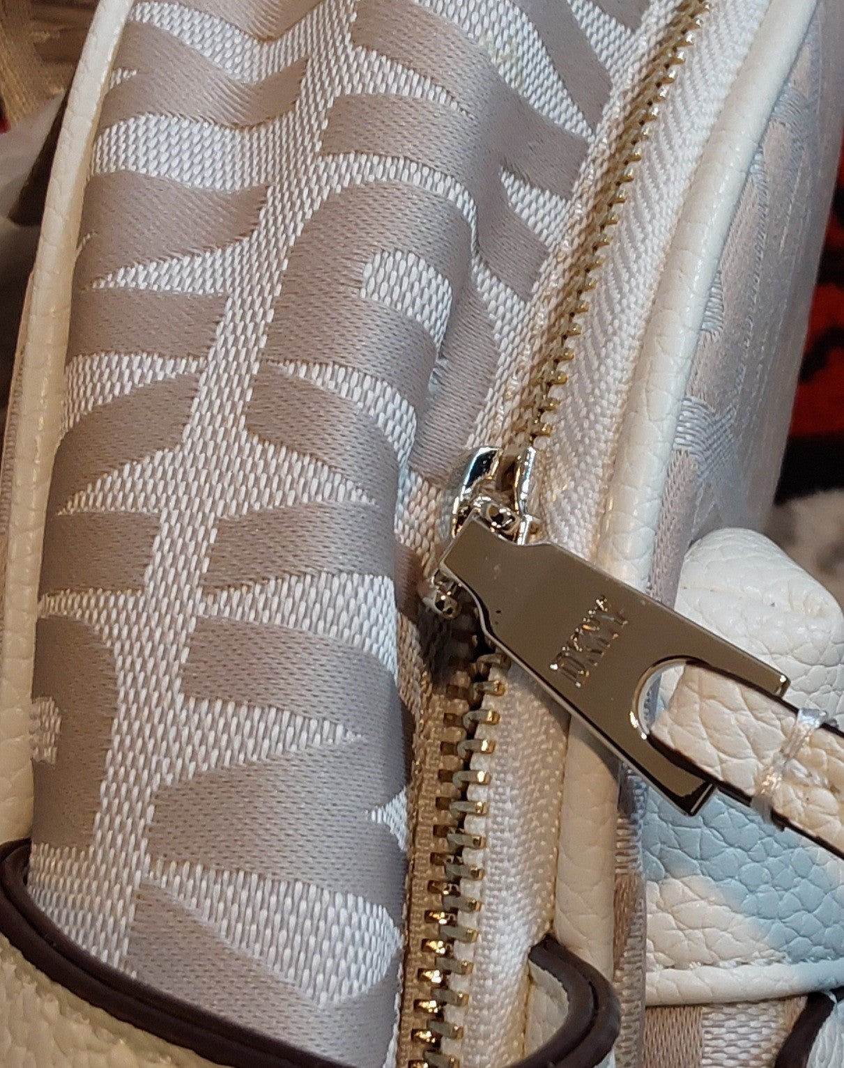 DKNY Zoie Mini Backpack Hemp/Coconut Monogram Print NWT 🔥🔥🔥