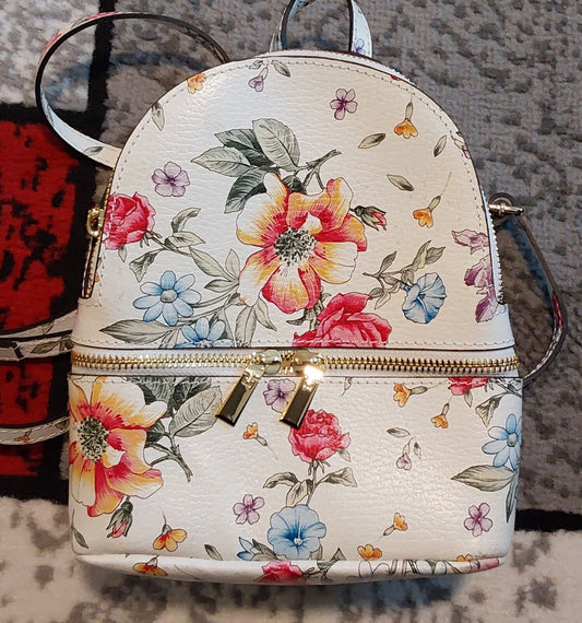 Silvestre 1985 Mini Leather Flowery White Backpack NWOT