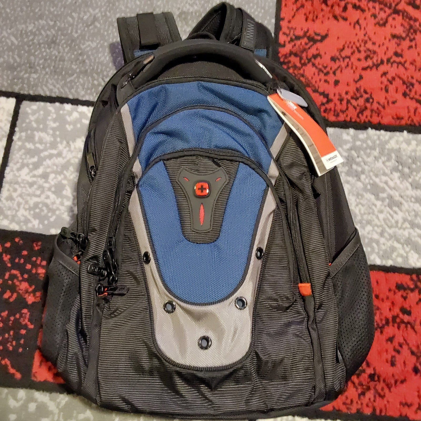 SwissGear Wenger Ibex 17" Laptop Backpack Black Navy Blue NWT🔥🔥🔥